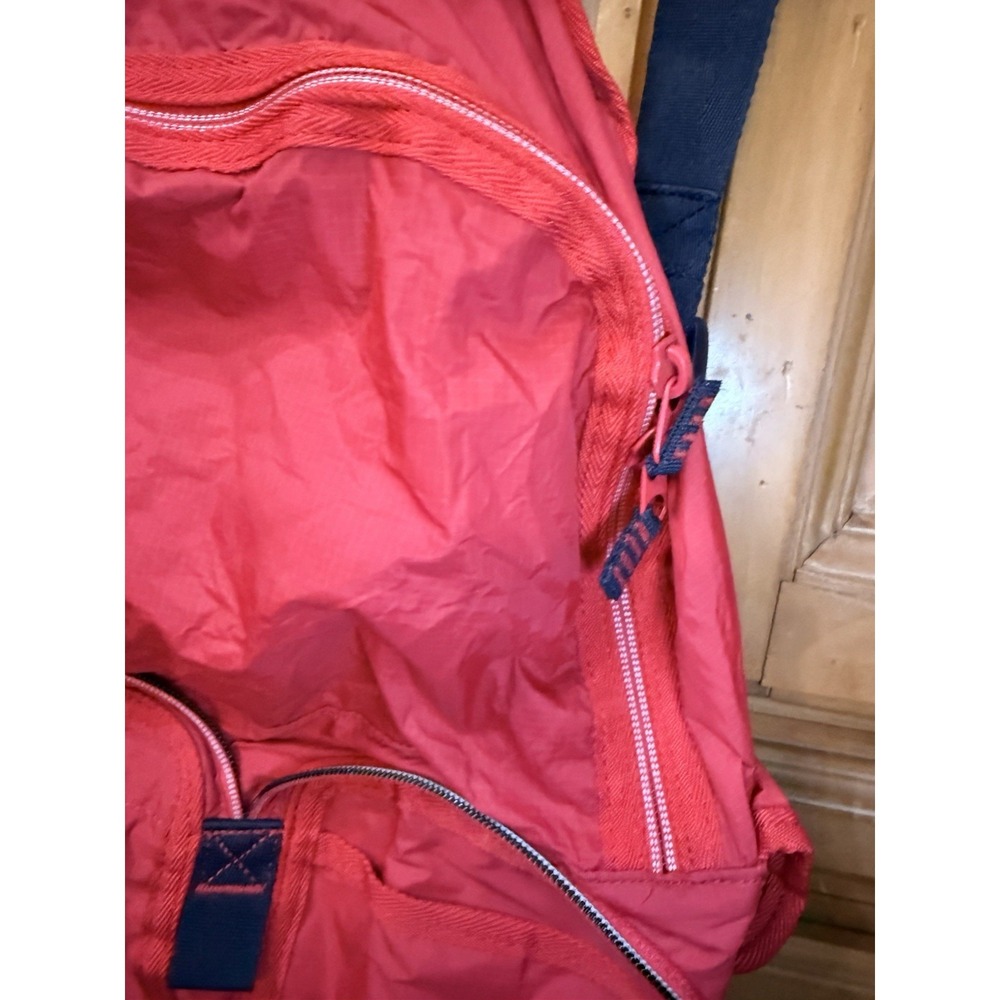Lands End Packable Backpack Red Blue Black Lightweight Ripstop Nylon Travel Bag - Picture 5 of 13